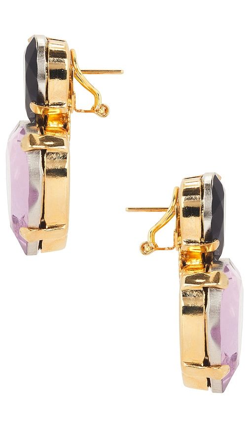 Omega Clasp Double Heart Stud Earrings in Blue - Anton Heunis - Modalova