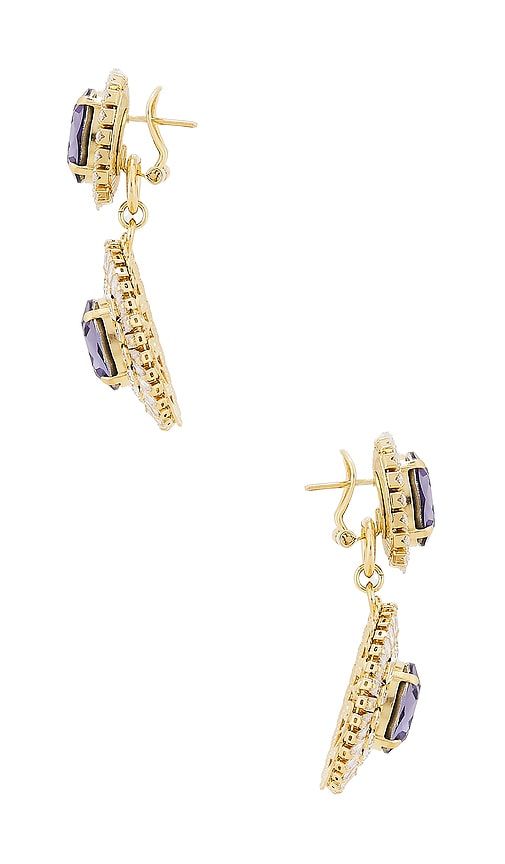 Omega Clasp Oval Disc Chandeliers Earrings in Purple - Anton Heunis - Modalova