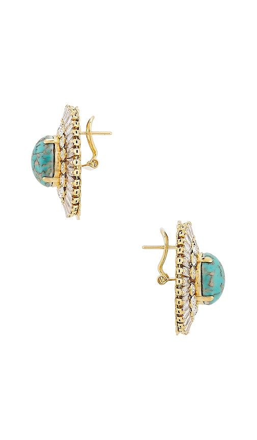 Stud With Clip Oval Earrings in Teal - Anton Heunis - Modalova