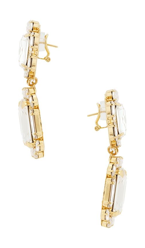 Omega Clasp Double Square Earrings in Metallic - Anton Heunis - Modalova