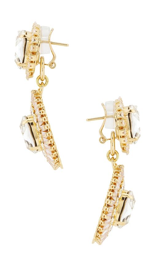Omega Clasp Oval Disc Drop Earrings in Metallic - Anton Heunis - Modalova