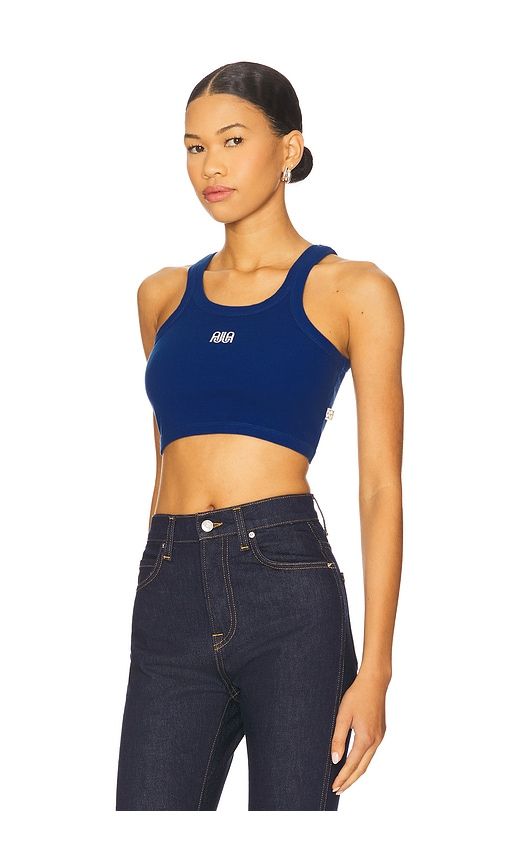 Aj Cropped Tank Top in Blue. - size L (also in XL) - Araminta James - Modalova