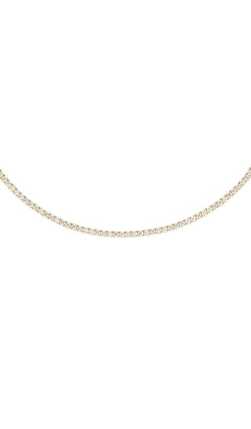 Thin Tennis Choker in Metallic - By Adina Eden - Modalova