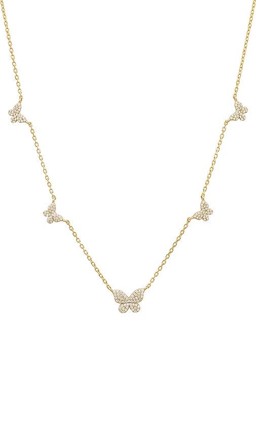 Pave 5 Butterfly Necklace in Metallic - By Adina Eden - Modalova