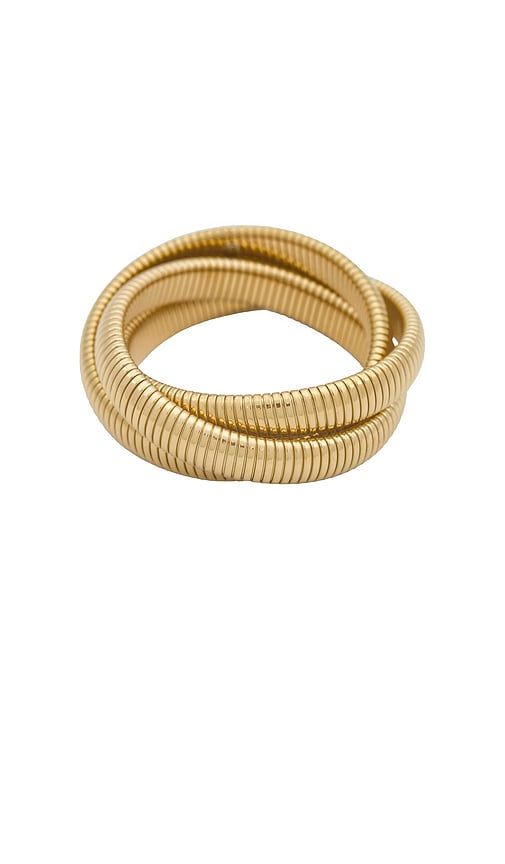 Chunky Triple Intertwined Snake Bracelet in Metallic - By Adina Eden - Modalova