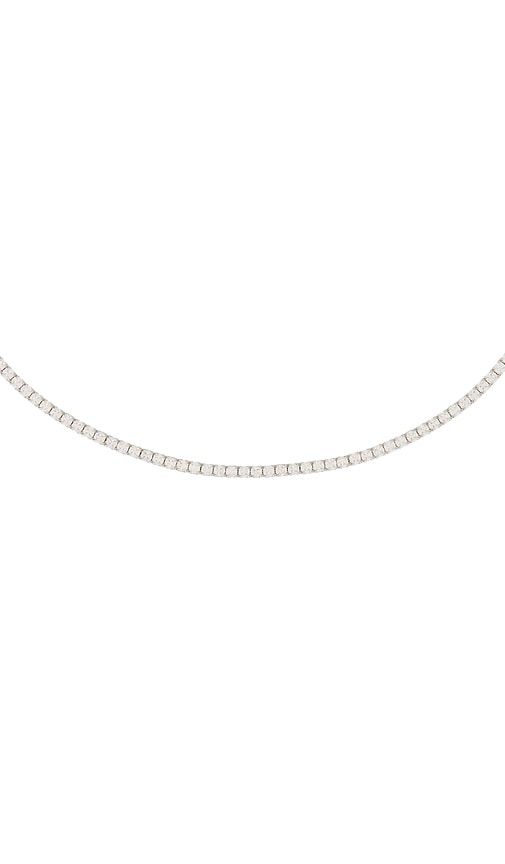Thin Tennis Choker in Metallic - By Adina Eden - Modalova