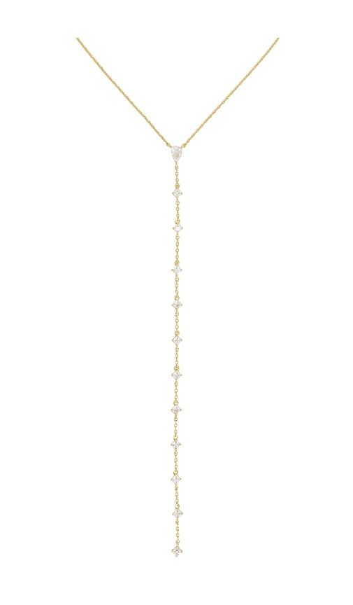 Teardrop Drop Lariat Necklace in Metallic - By Adina Eden - Modalova