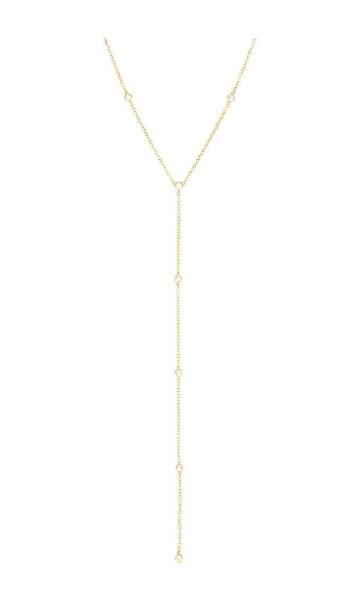 Bezel Station Lariat Necklace in Metallic - By Adina Eden - Modalova