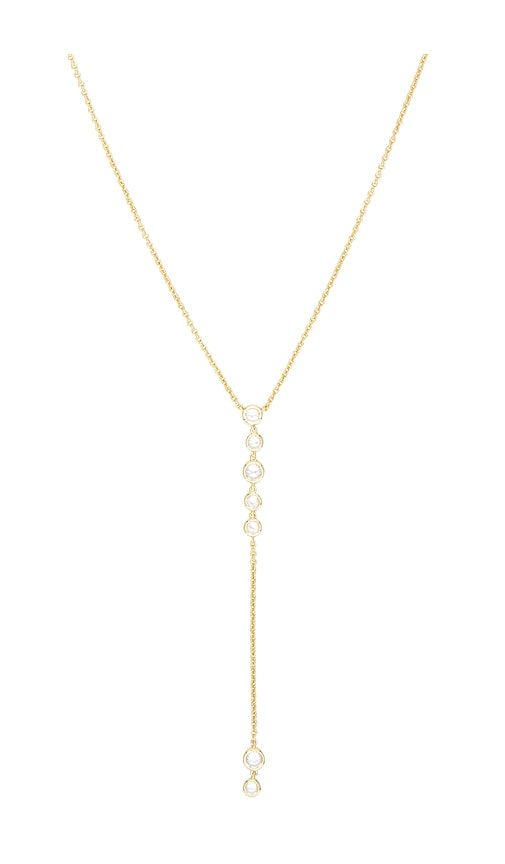 Multi Bezel Stone Drop Lariat Necklace in Metallic - By Adina Eden - Modalova