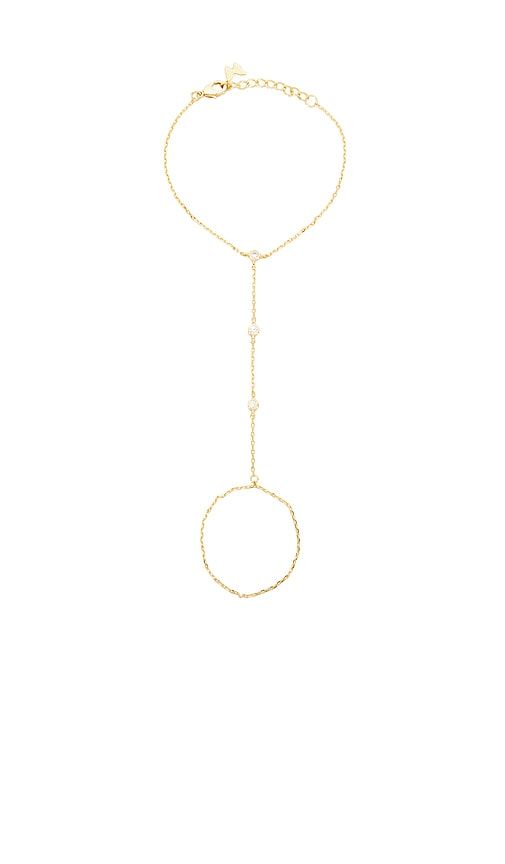Dainty Cz Bezel Hand Chain in Metallic - By Adina Eden - Modalova