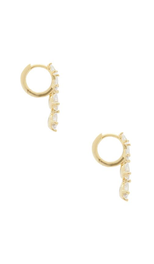 Teardrop Cz Cascade Huggie Earrings in Metallic - By Adina Eden - Modalova
