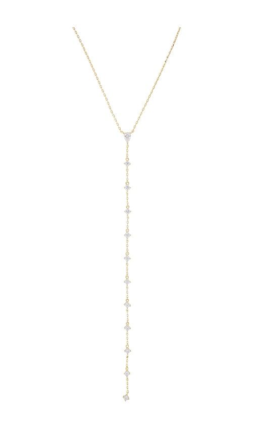 Teardrop Cz Lariat Necklace in Metallic - By Adina Eden - Modalova