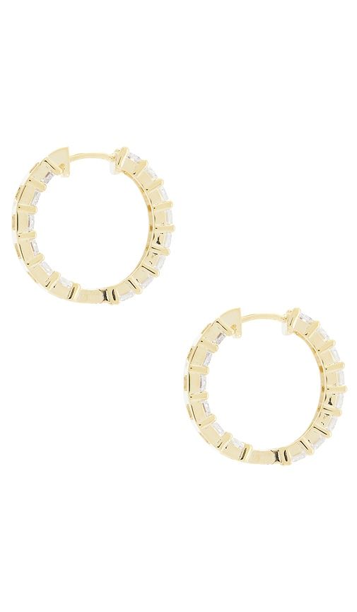 Baguette Hoop Earring in Metallic - By Adina Eden - Modalova