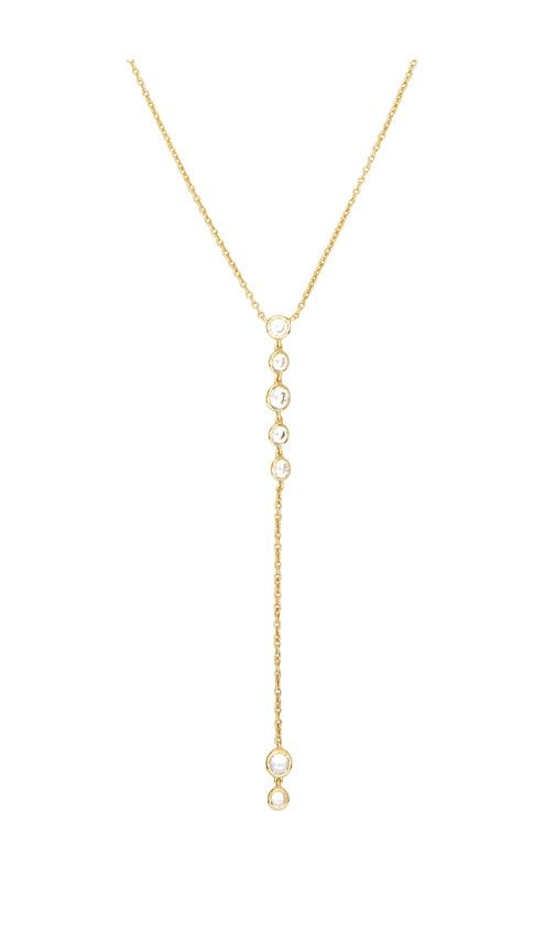 Multi Bezel Stone Drop Lariat Necklace in Metallic - By Adina Eden - Modalova