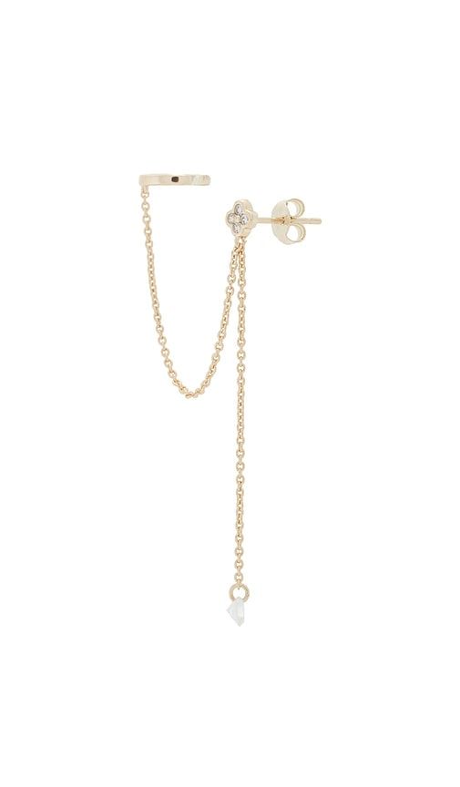 Floating Chain Stud X Ear Cuff in Metallic - By Adina Eden - Modalova