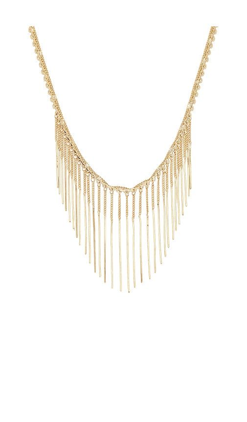 Cascading Fringe Statement Necklace in Metallic - By Adina Eden - Modalova