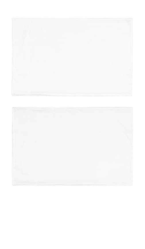 Bonjour & Bonne Nuit Pillowcase Set in White - Abbode - Modalova