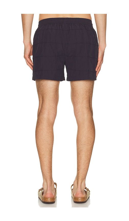 Grid Pintuck Sebastian Swim Trunk in Navy. - size L (also in M, S, XL/1X) - AUTO-REPLY - Modalova
