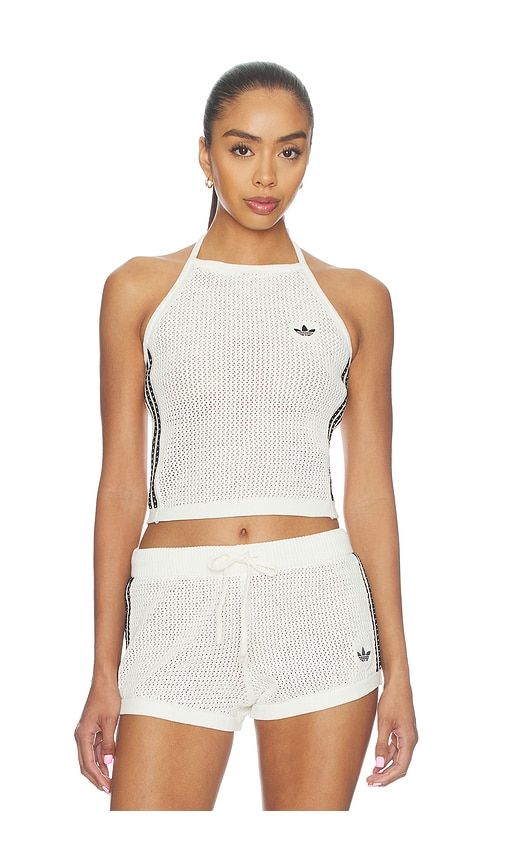 Knitted Crochet Top in White. - size M (also in S) - adidas Originals - Modalova