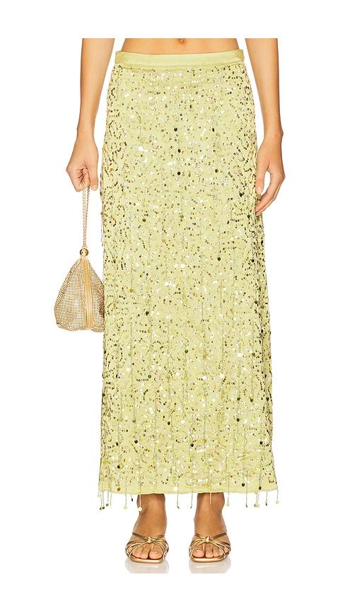 Yasmin Hand Beaded Skirt in Green. - size M (also in S, XS) - ASTA RESORT - Modalova