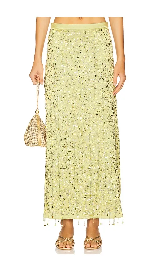 Yasmin Hand Beaded Skirt in Green. - size S (also in XS) - ASTA RESORT - Modalova