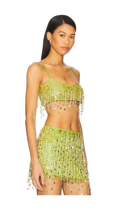 Yasmin Hand Beaded Bralette in Green. - size M (also in S, XL) - ASTA RESORT - Modalova