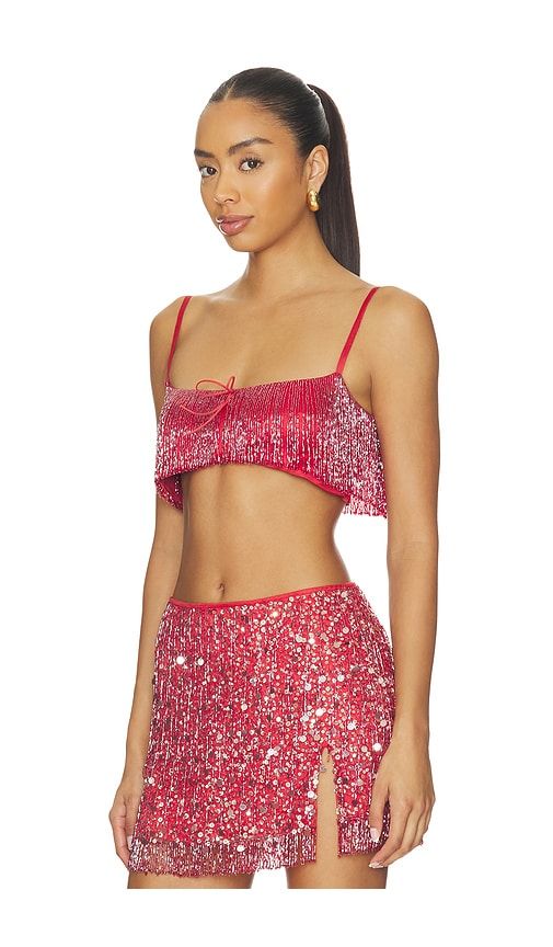 X REVOLVE Yasmin Fringe Bralette in Red. - size M (also in S, XS) - ASTA RESORT - Modalova