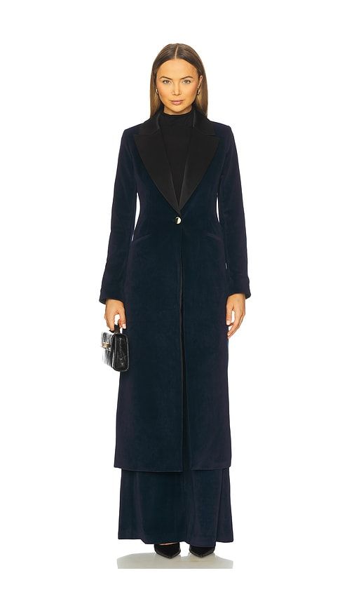 Theo Notch Collar Coat in Blue. - size L (also in M, S) - Alice + Olivia - Modalova