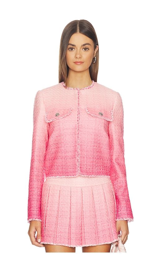Dumont Tweed Boxy Jacket in Blush. - size 12 (also in 2, 4) - Alice + Olivia - Modalova