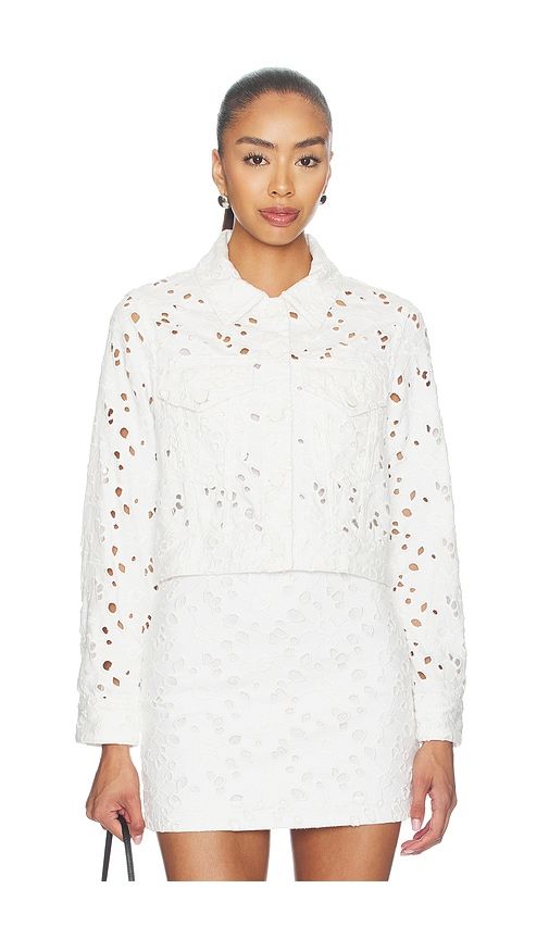 Chloe Boxy Cropped Jacket in White. - size M (also in S, XS) - Alice + Olivia - Modalova