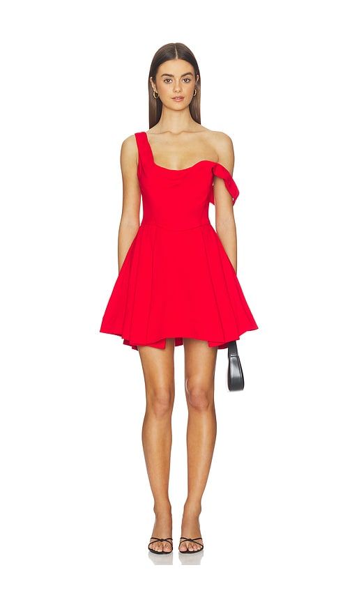 Estrella Draped Flare Mini Dress in Red. - size 2 (also in 4, 6, 8) - Alice + Olivia - Modalova