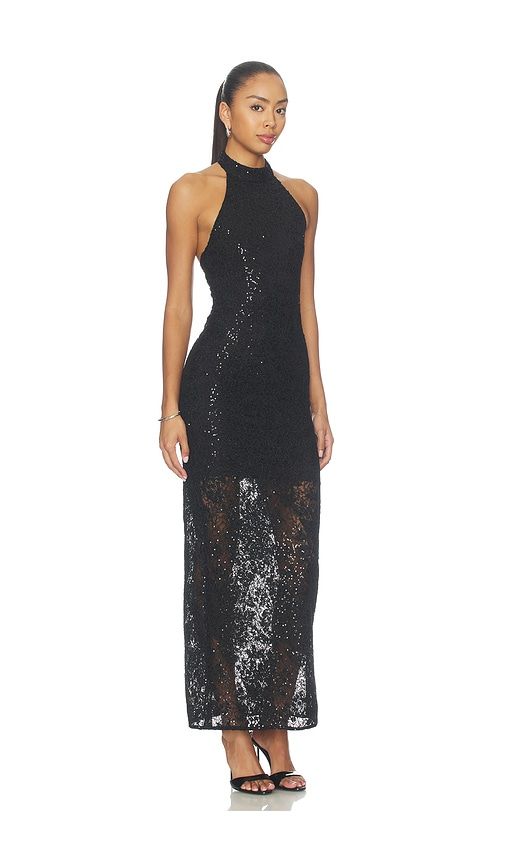 Koi Embellished Lace Halter Maxi Dress With Back Slit in . - size 0 (also in 2, 4, 6, 8) - Alice + Olivia - Modalova
