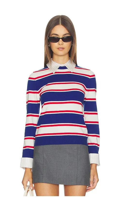 Porla Collared Sweater in Blue,Red. - size L (also in S, XL) - Alice + Olivia - Modalova