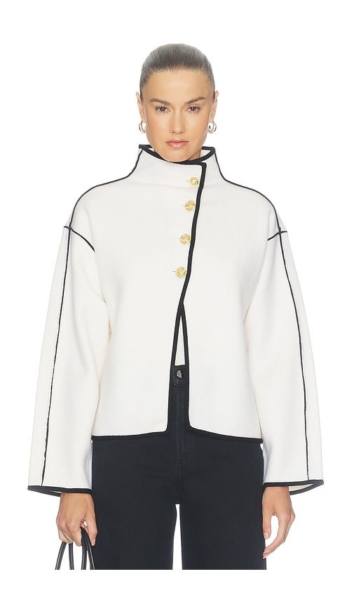 Pearson Collared Sweater Jacket in White. - size S (also in XS) - Alice + Olivia - Modalova