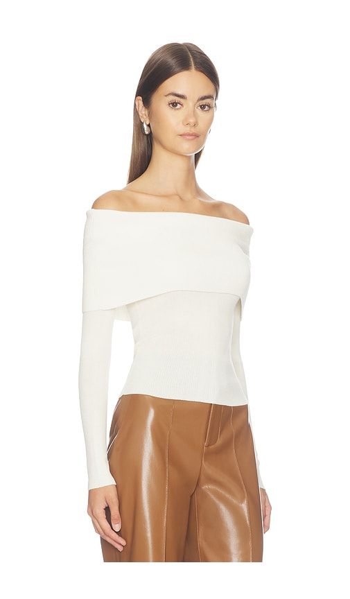 Dolan Foldover Longsleeve Pullover in White. - size L (also in M, S, XS) - Alice + Olivia - Modalova