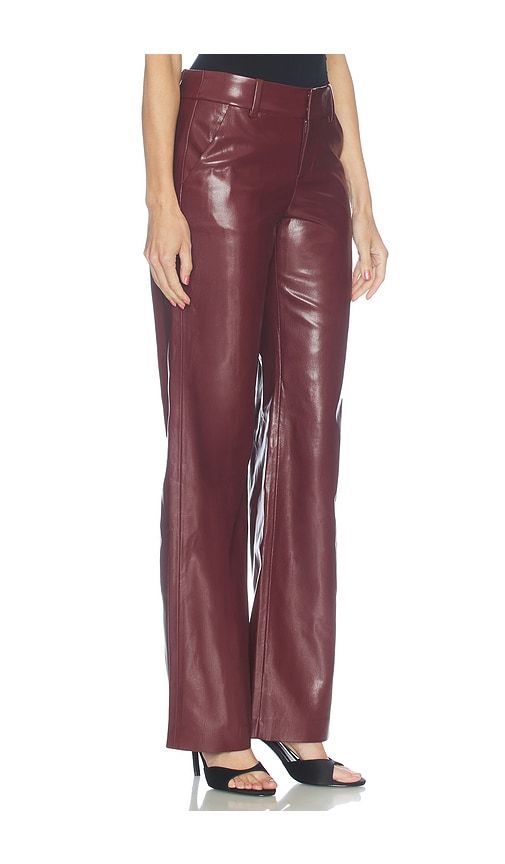 Olivia Alexander Faux Leather Slim Straight Trouser in Red. - size 2 (also in 4, 6) - Alice + Olivia - Modalova