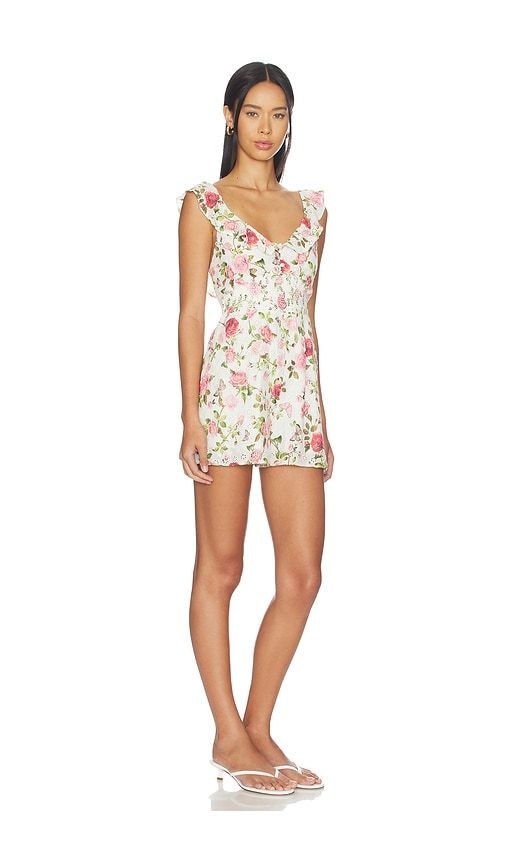 Gemma Ruffle Romper in White,Pink. - size 0 (also in 10, 2, 4, 6, 8) - Alice + Olivia - Modalova