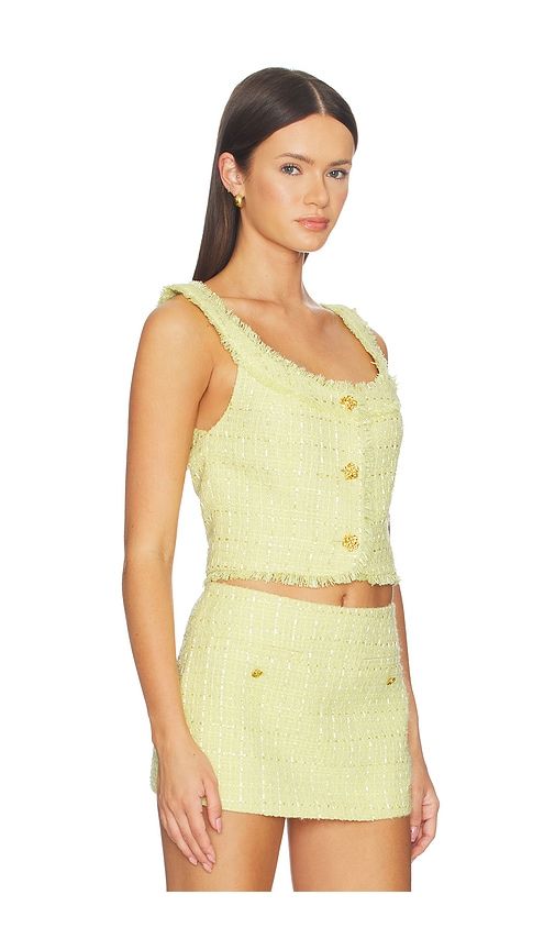 Shila Scoop Neck Button Down Corset Top in Lemon. - size 0 (also in 10, 12, 6, 8) - Alice + Olivia - Modalova
