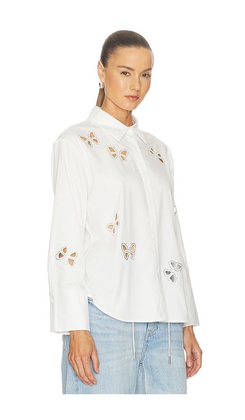 Finely Embellished Buttondown With Cutouts in White. - size M (also in S, XS) - Alice + Olivia - Modalova