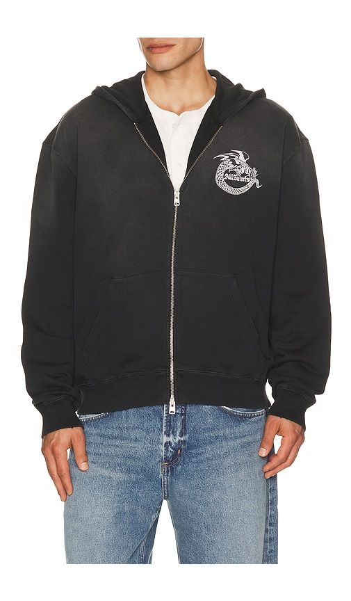 Terra Zip Through Sweater in Charcoal. - size L (also in M, XL/1X) - ALLSAINTS - Modalova