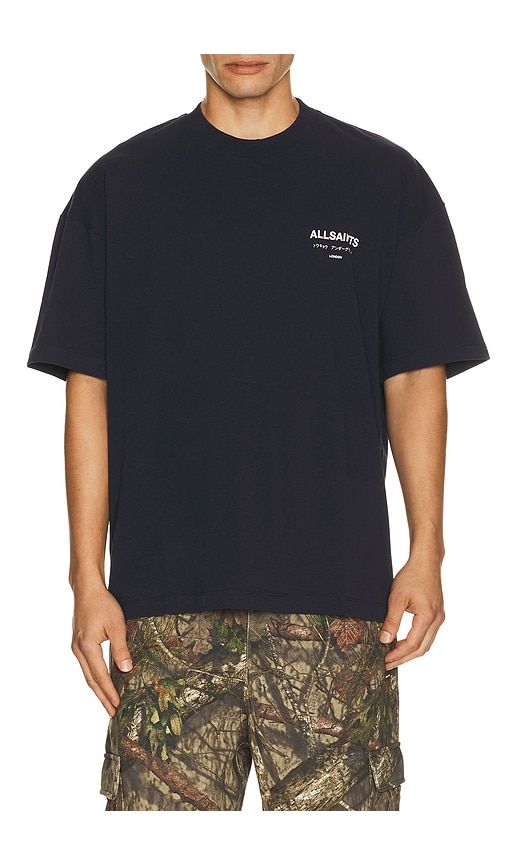 Underground Crew Tee in Blue. - size L (also in M, S, XL/1X) - ALLSAINTS - Modalova