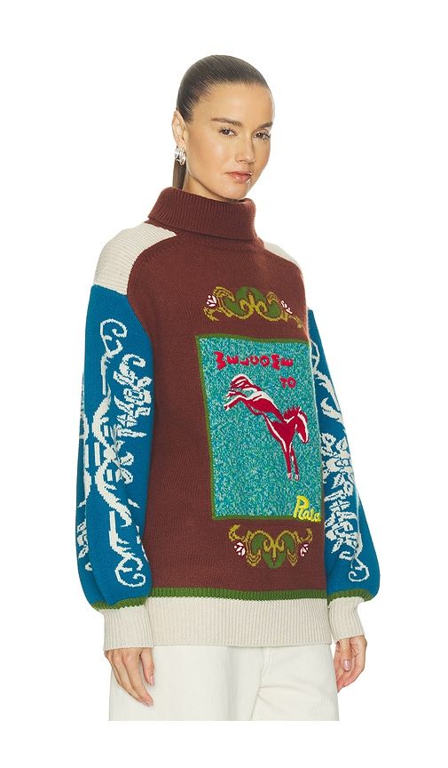 Lasso Patchwork Knit Sweater in Brown. - size L (also in M, S, XS, XXS) - Alemais - Modalova