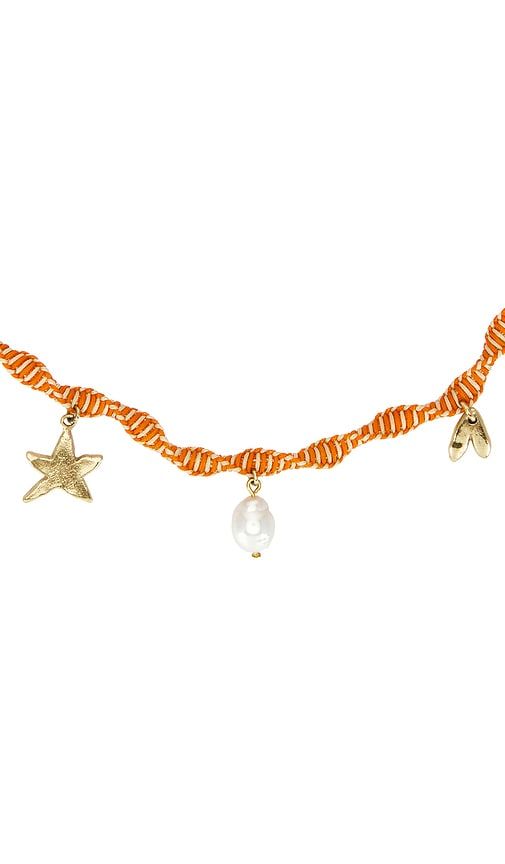 Calypso Macrame Charm Necklace in Orange - Alemais - Modalova