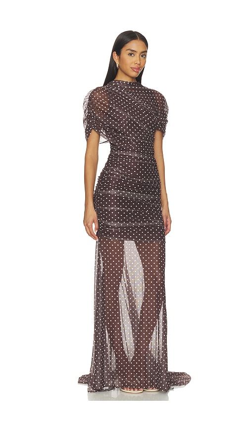 X Revolve Evianna Mesh Gown in Chocolate. - size S (also in XS) - Amanda Uprichard - Modalova