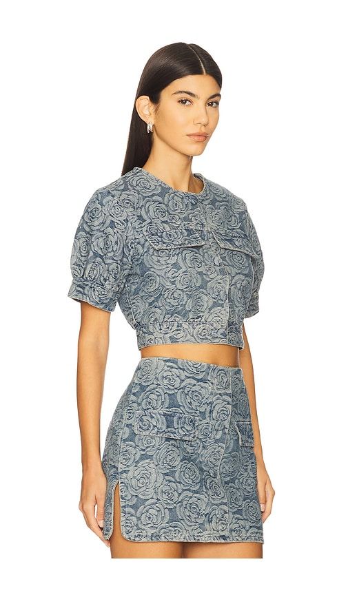 Bello Short Sleeve Jacket in Blue. - size S (also in XS) - Amanda Uprichard - Modalova