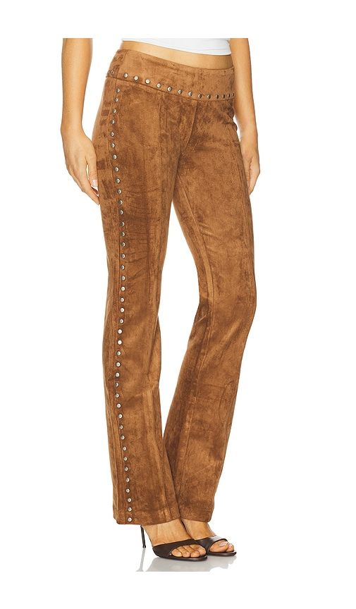 X REVOLVE Regency Suede Pants in Brown. - size L (also in M, S, XL) - Amanda Uprichard - Modalova