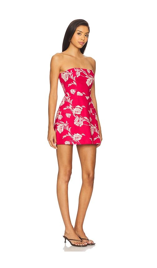 X REVOLVE Strapless Bethany Skort Romper in Red. - size L (also in XL) - Amanda Uprichard - Modalova