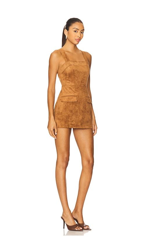 X REVOLVE Yorke Skort Suede Romper in Tan. - size S (also in XS) - Amanda Uprichard - Modalova