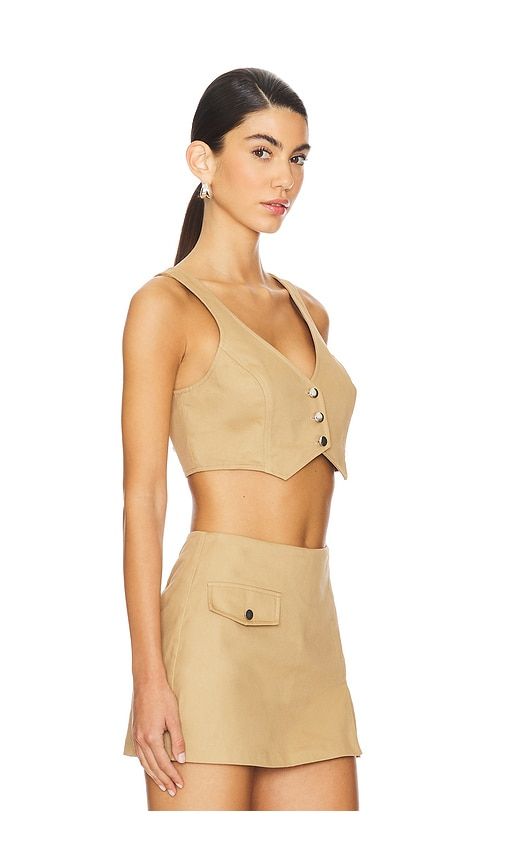 Ethan Cropped Vest in Beige. - size M (also in S) - Amanda Uprichard - Modalova