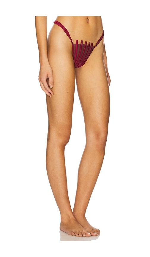 Corset Bikini Bottom in Burgundy. - size L (also in XL) - AMOR MIA - Modalova